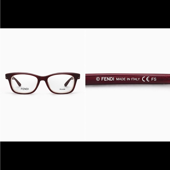Fendi FF0256 Acetate Eyeglasses Burgundy Ivory 52-18-140 New Authentic main image 10